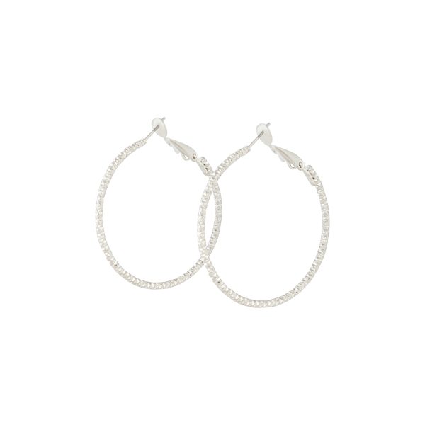 Classic Silver Round Hoop Earrings on Sale - Image 2