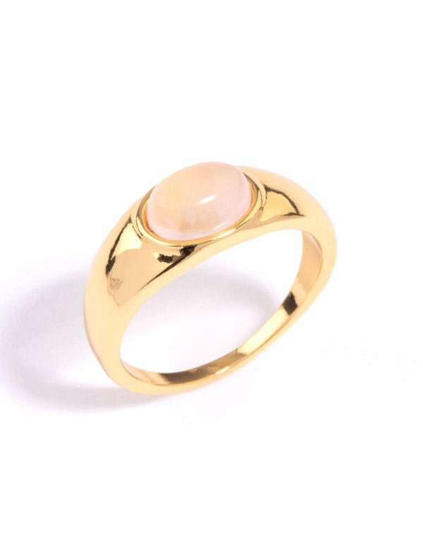 Gold Plated Oval Signet Ring For Cheap - Image 2