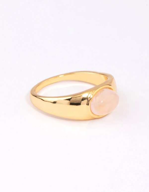 Gold Plated Oval Signet Ring For Cheap