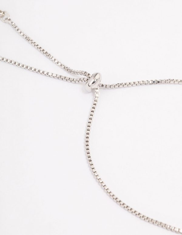 Silver Cubic Zirconia Multi Bar Bracelet For Cheap - Image 3