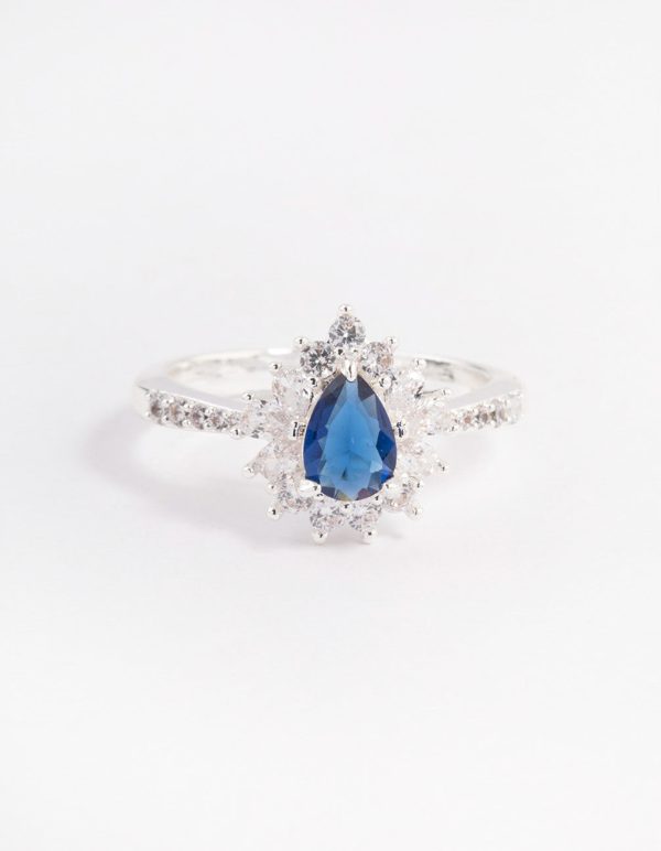 Silver Plated Regal Pear Ring For Discount - Image 3