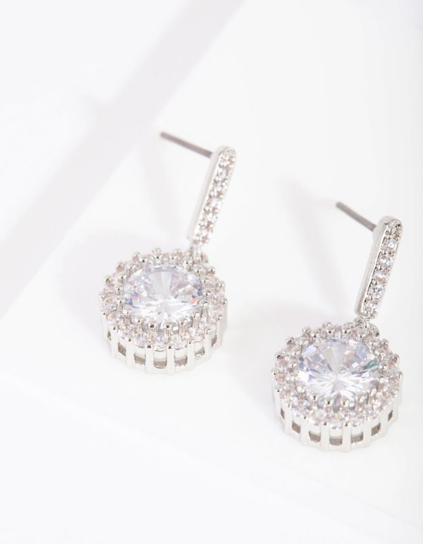 Diamond Simulant Circle Drop Earrings Online Sale - Image 3