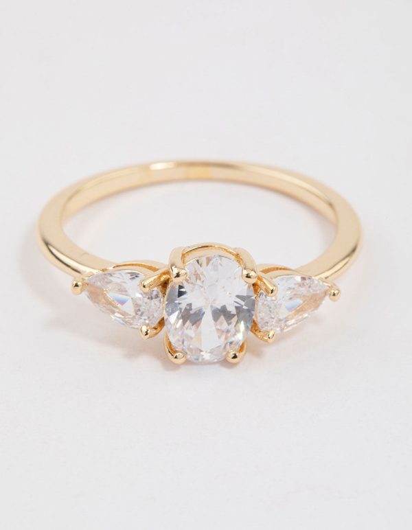 Gold Plated Oval Enchanting Ring Hot on Sale