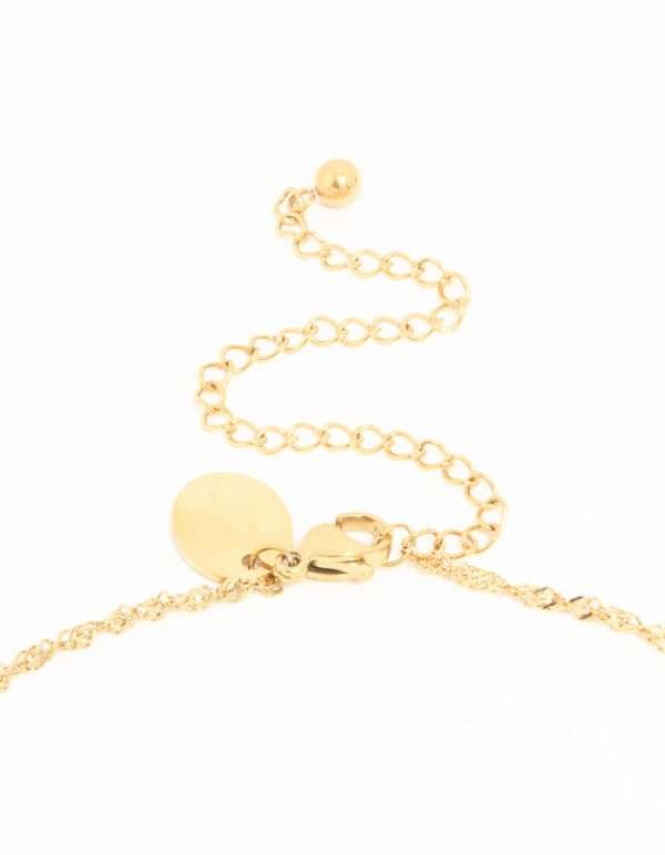 Waterproof Gold Plated Stainless Steel Cubic Zirconia Puffy Heart Necklace For Discount - Image 5