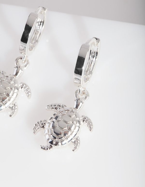 Silver Sea Turtle Huggie Discount - Image 2