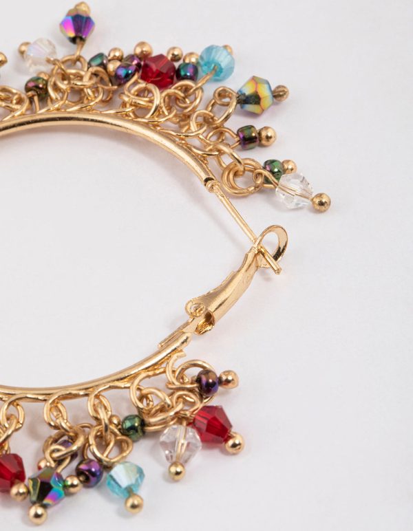 Gold Pearly Overload Big Hoop Earrings For Cheap - Image 3