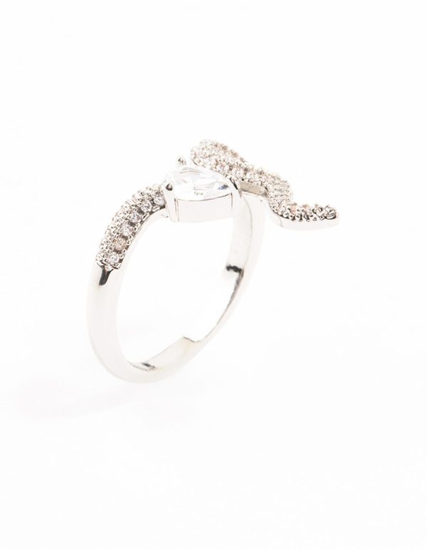 Silver Pave Cubic Zirconia Snake Ring Online Hot Sale - Image 2