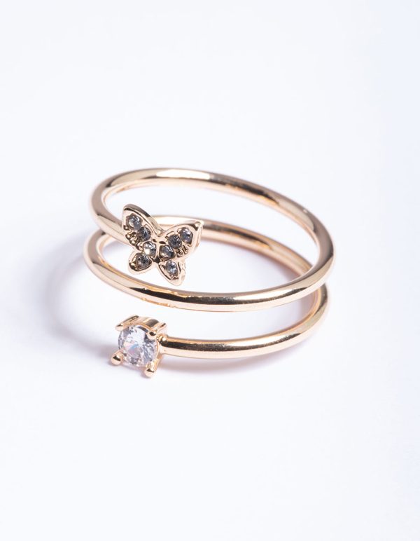 Gold Mini Butterfly Wrap Ring Supply - Image 2