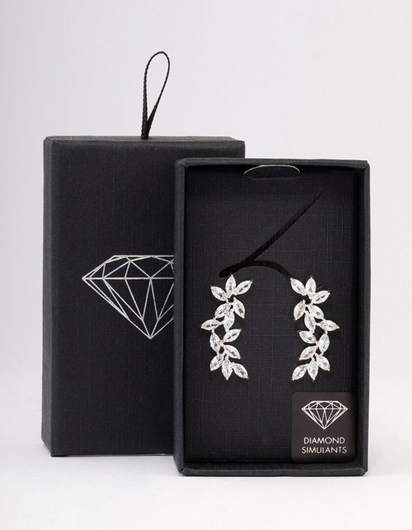 Silver Leaf Vine Crawler Drop Earrings Discount - Image 3