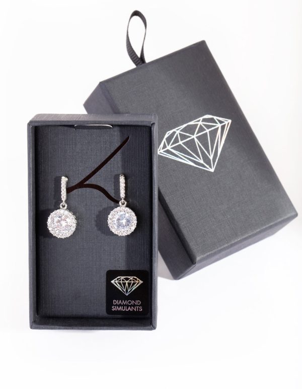 Diamond Simulant Circle Drop Earrings Online Sale