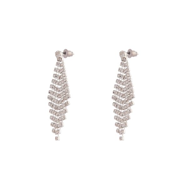 Silver Diamante Drop Tier Earrings Online Hot Sale - Image 2