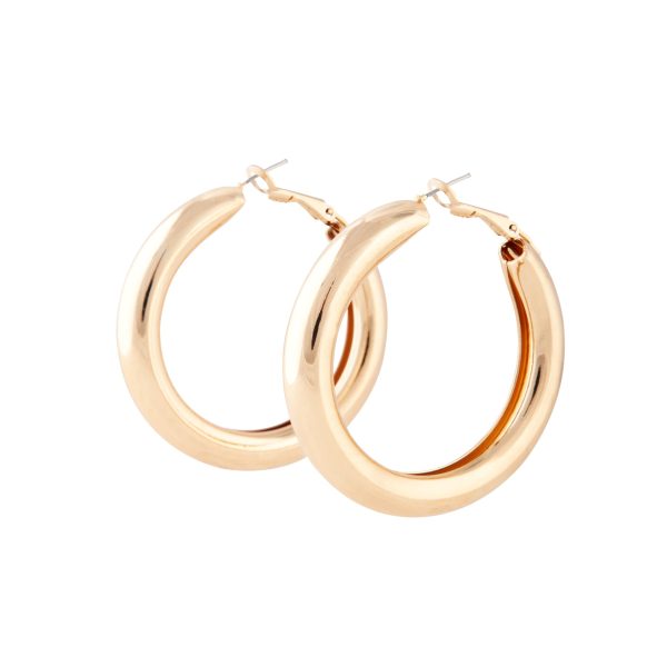 Gold Chunky Hoop Earrings For Sale - Image 5