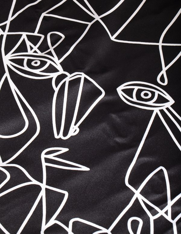 Black White Face Print Scarf Sale - Image 3