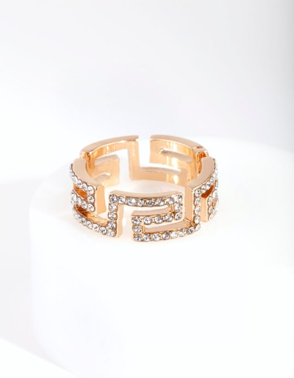 Gold Diamante Egyptian Ring For Sale - Image 2