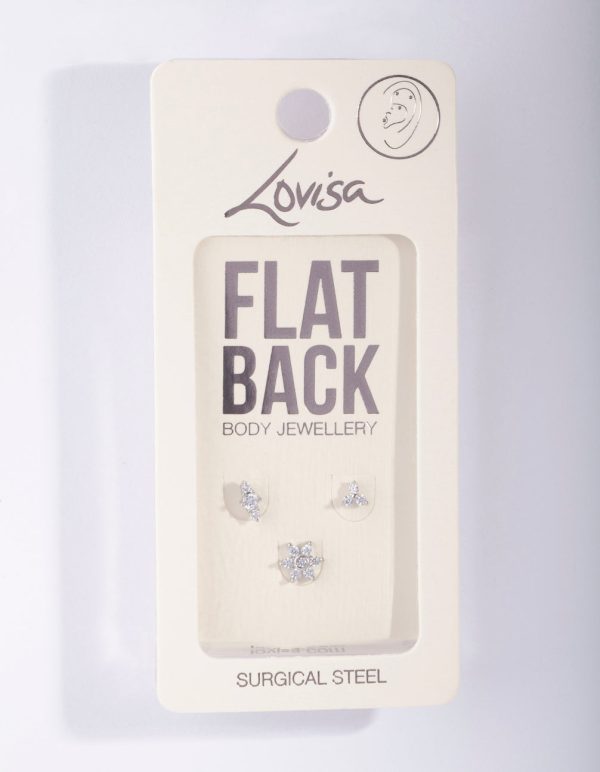 Surgical Steel Floral Flat Back Pack Hot on Sale