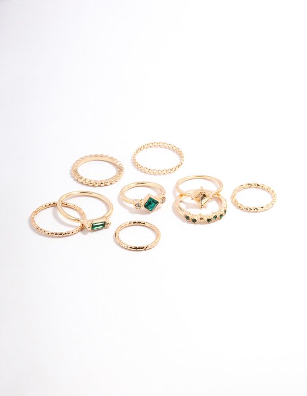 Gold Square & Radiant Ring Pack on Sale