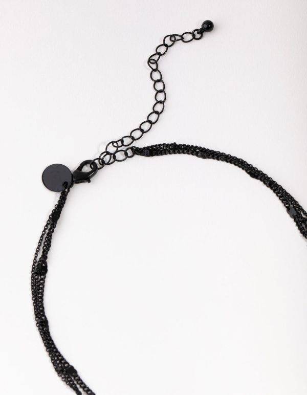 Matte Moon Charm 3 Layer Necklace For Cheap - Image 3