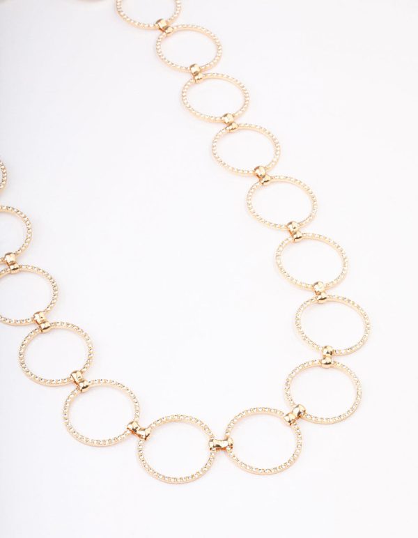 Gold Large Diamante Circle Belt For Discount
