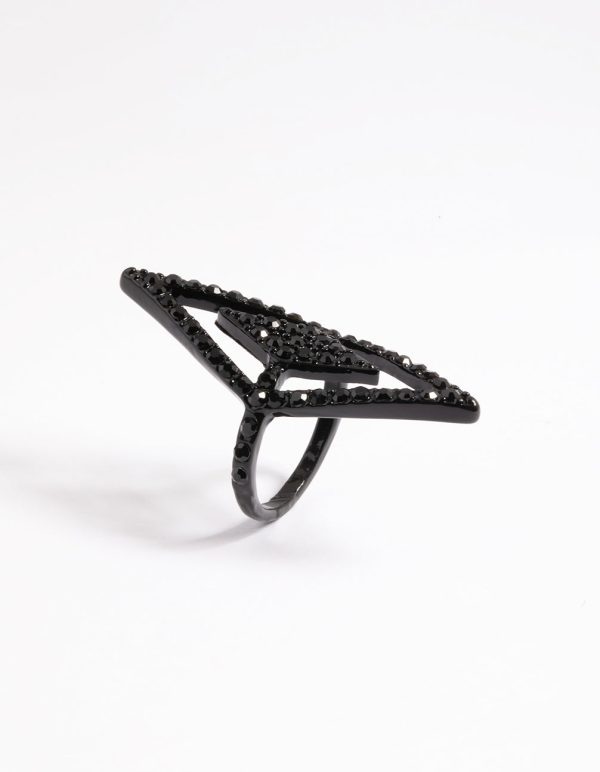 Black Double Diamond Ring Hot on Sale - Image 3