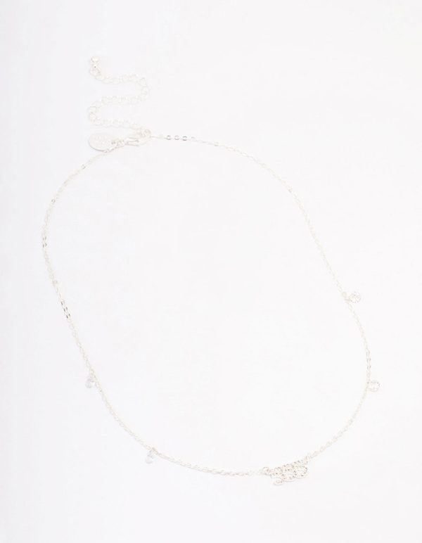 Silver Plated 555 Angel Number Cubic Zirconia Chain Necklace Discount - Image 2