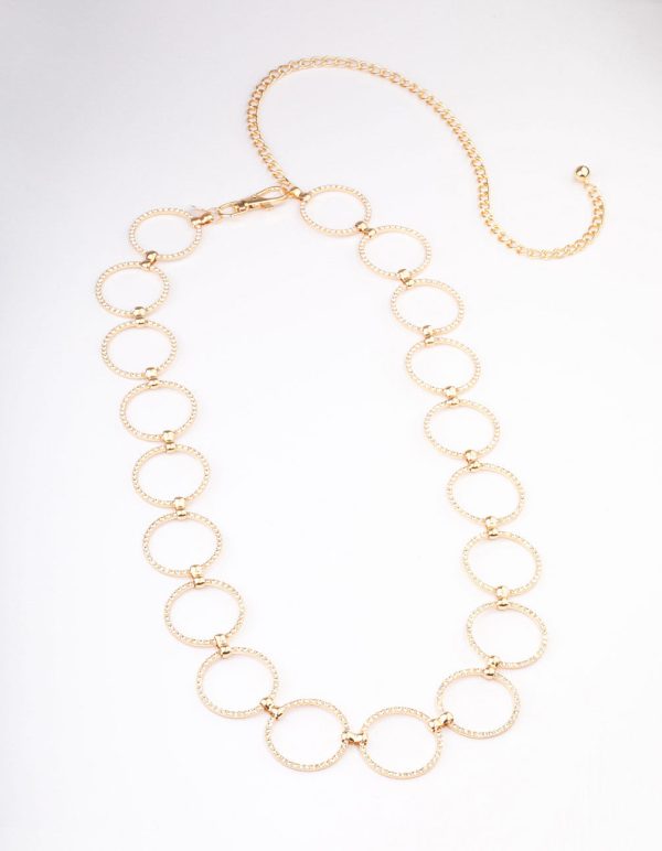 Gold Large Diamante Circle Belt For Discount - Image 2