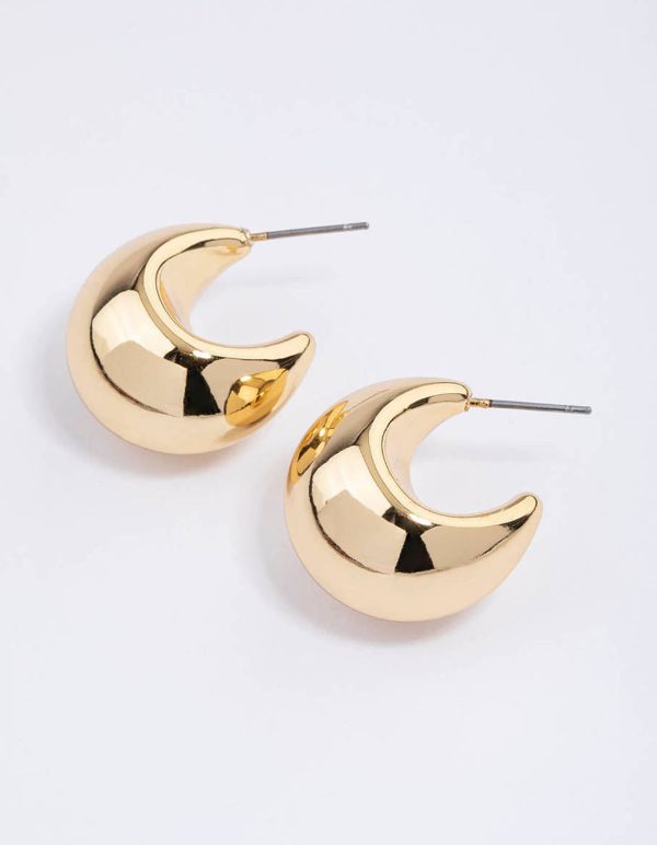 Gold Plated Chunky Bubble Hoop Earrings Supply