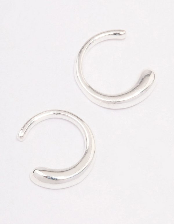 Sterling Silver Mini Calligraphy Hoop Earrings on Sale