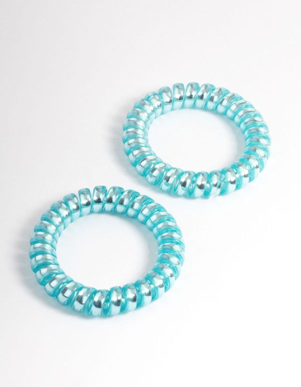 Blue Plastic Hair Spirals Pack Online now - Image 3