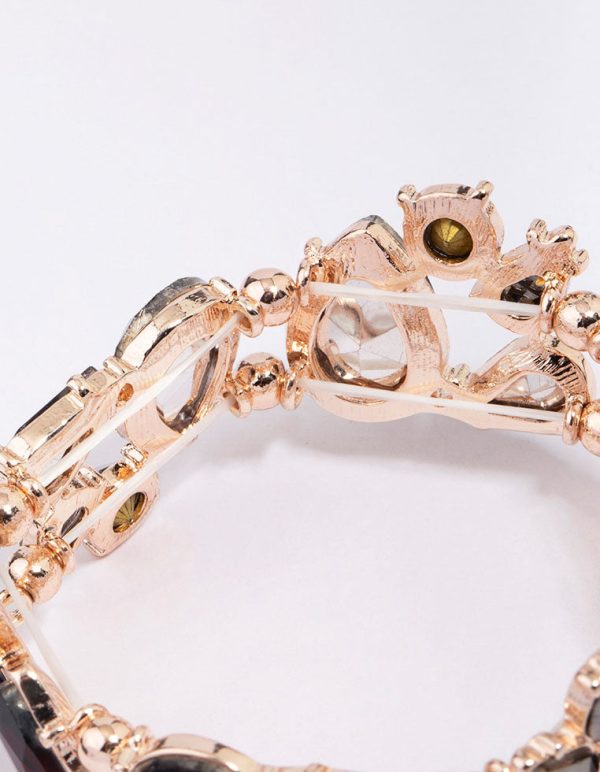 Rose Gold Large Melted Pear Shape Stone Bracelet For Sale - Image 3