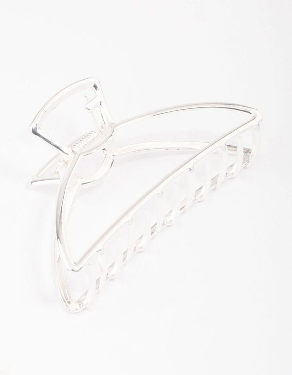 Silver Large Outline Hair Claw Clip Discount - Image 2
