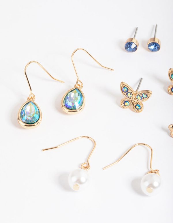 Gold Butterfly Garden Earrings 8-Pack Online Hot Sale - Image 3