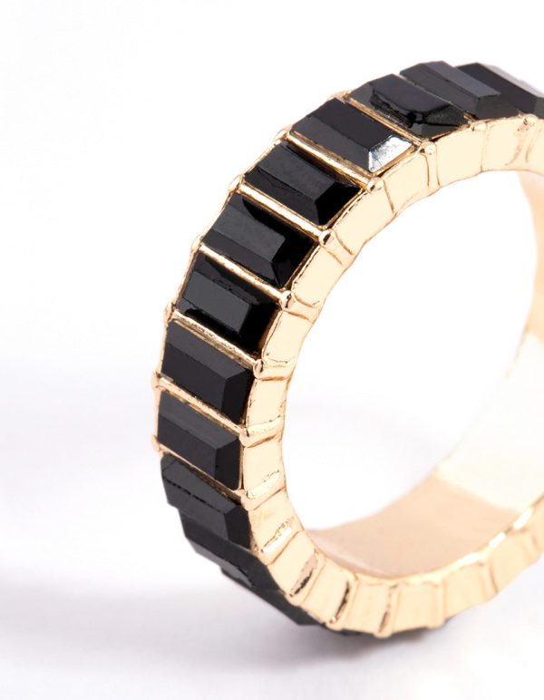 Black Baguette Band Ring Cheap - Image 3