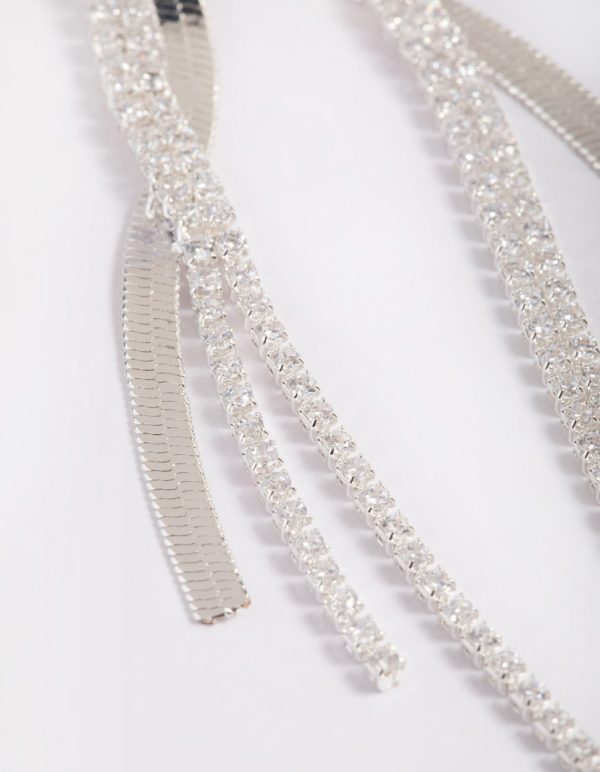 Cubic Zirconia Snake Cupchain Drop Earrings Cheap - Image 3