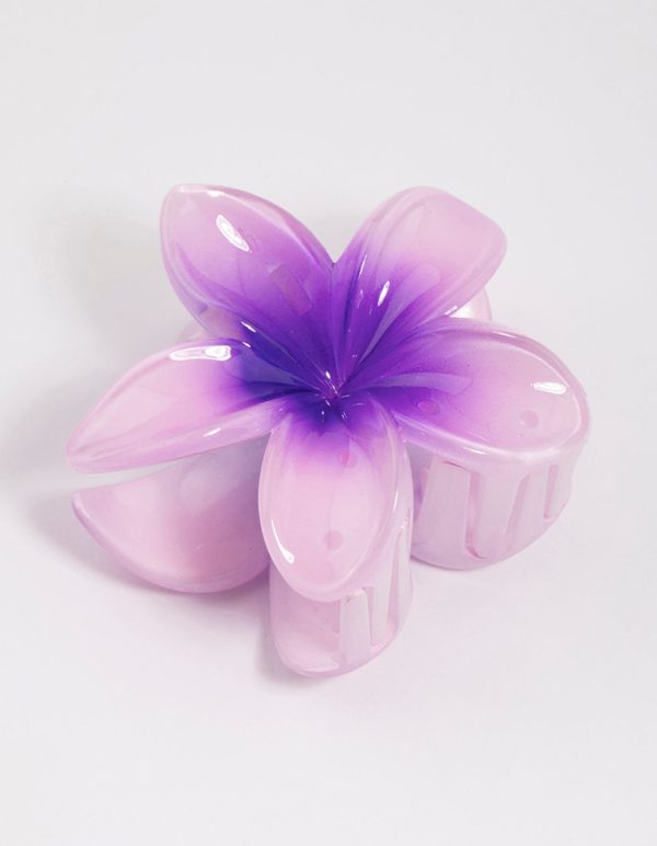 Lilac Frangipani Flower Hair Claw Clip For Discount