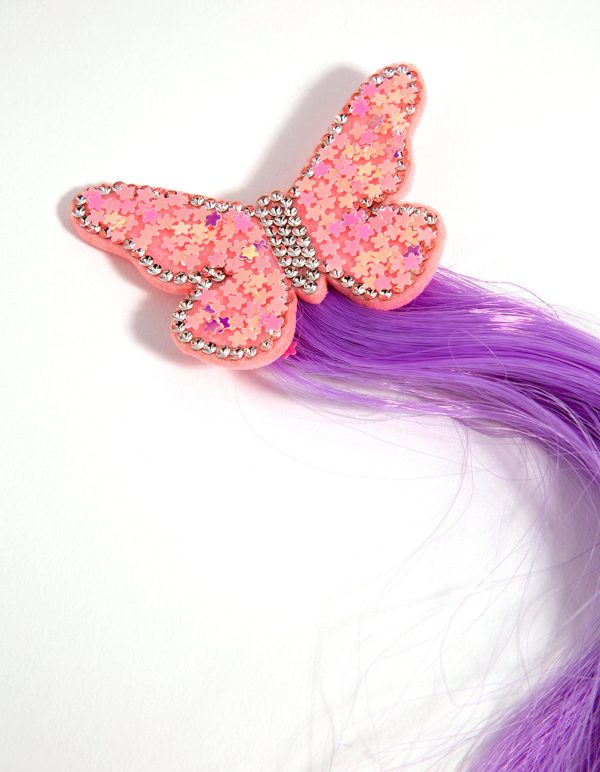Kids Fabric Faux Hair Butterfly Clip For Cheap