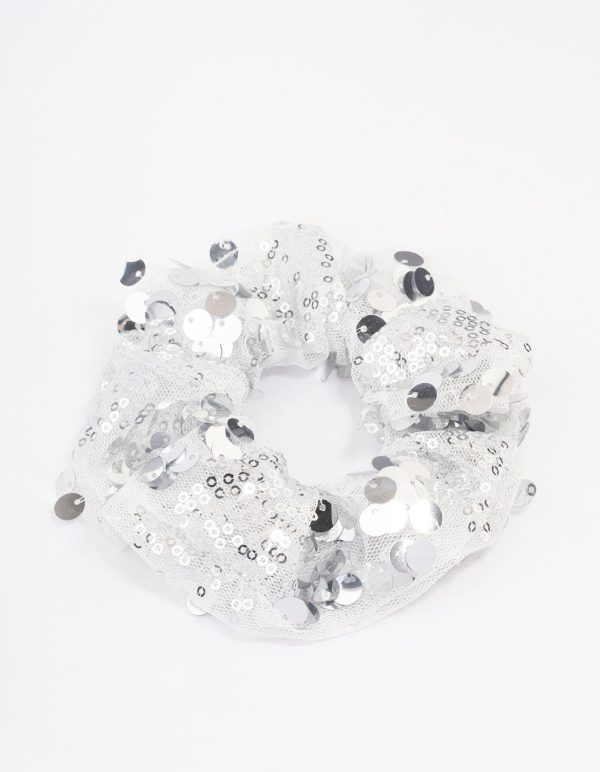 Fabric Mixed Size Sequin Hair Scrunchie Sale