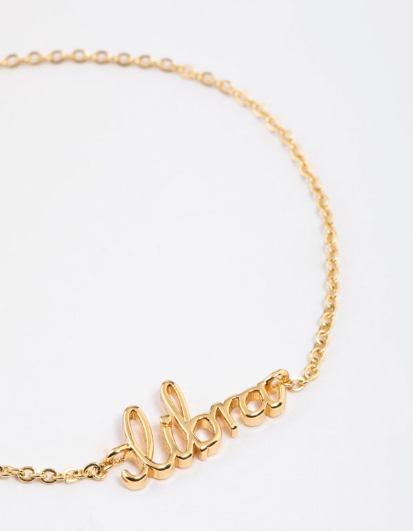 Gold Plated Libra Script Bracelet For Sale