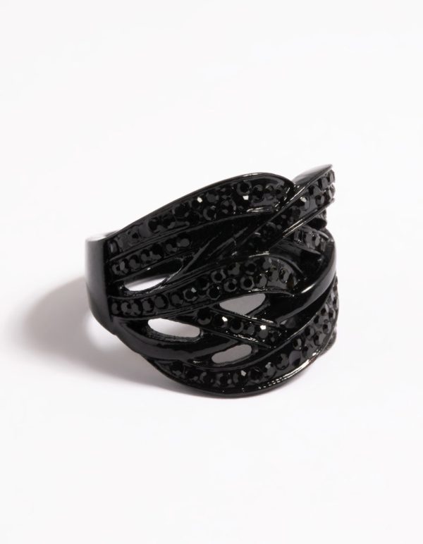 Pave Overlap Ring Cheap