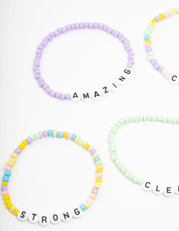 Kids Bead Brave Word Stretch Bracelet 5-Pack Discount - Image 2