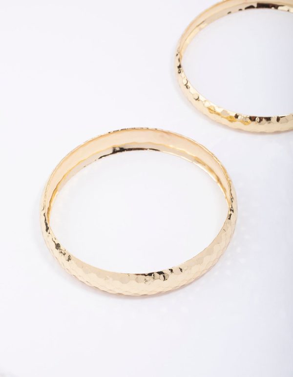 Gold Plated Hammered Bangle Pack Supply - Image 3