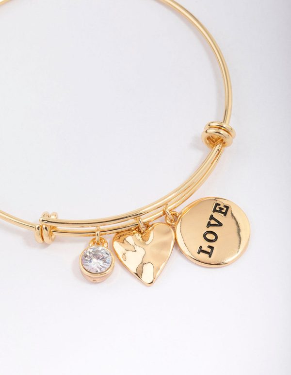 Gold Plated Disc Charm Bangle Cheap - Image 3