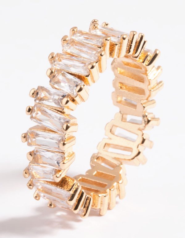 Gold Jagged Stone Band Ring Online Sale - Image 3