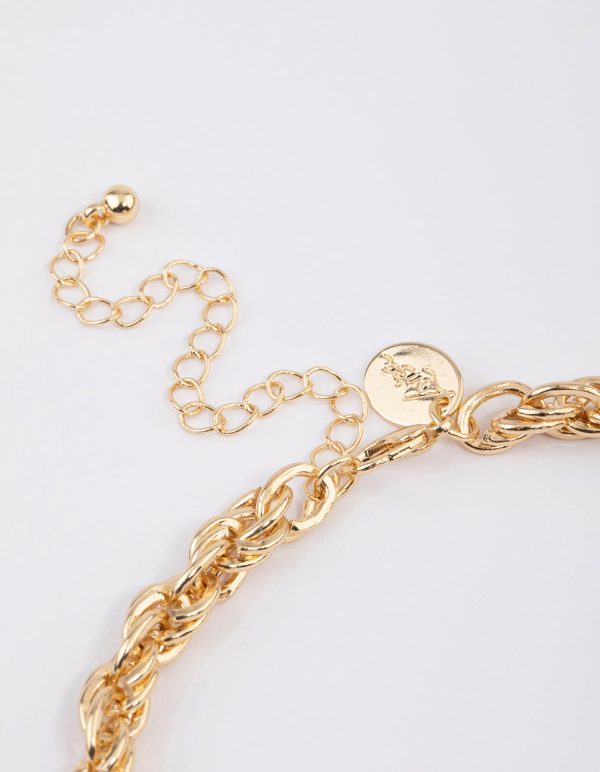 Gold Rope Twisted Chain Necklace Cheap - Image 3