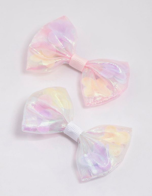 Kids Fabric Clear Flower & Bow Hair Clip Pack Sale