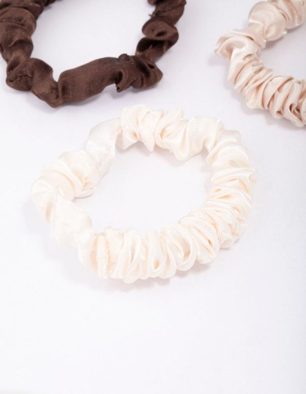 Neutral Thin Fabric Scrunchie 4-Pack For Cheap - Image 2