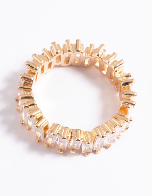 Gold Jagged Stone Band Ring Online Sale - Image 2