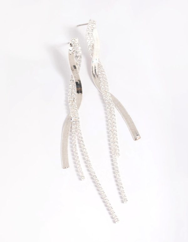 Cubic Zirconia Snake Cupchain Drop Earrings Cheap