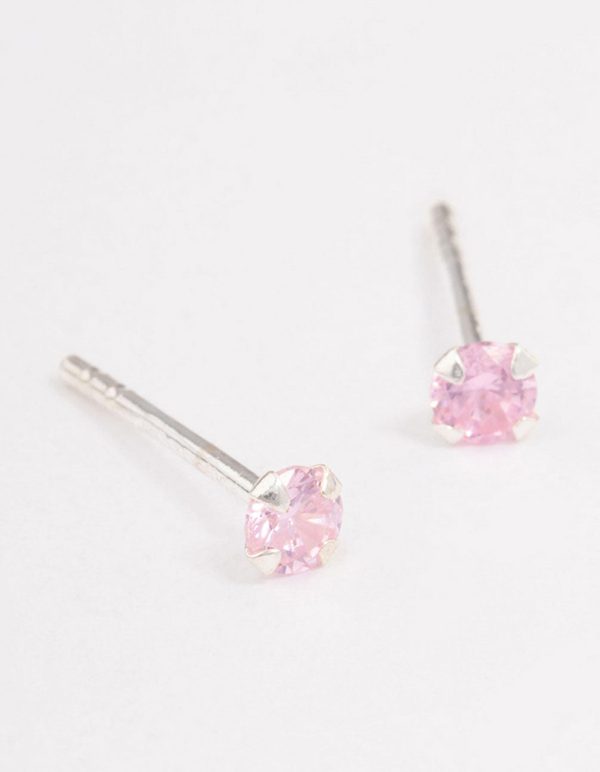 Sterling Silver Pink Pastel Stud Earrings For Cheap