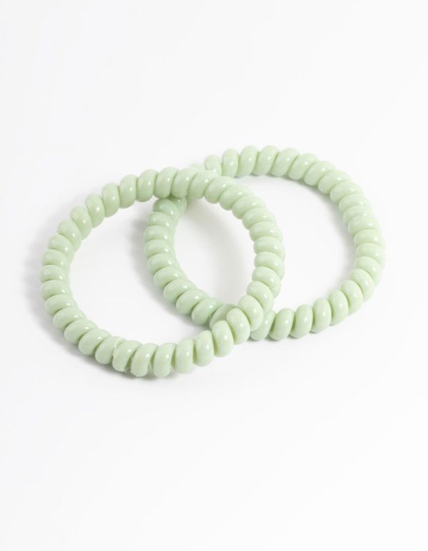 Green Plastic Narrow Hair Spiral Pack Hot on Sale