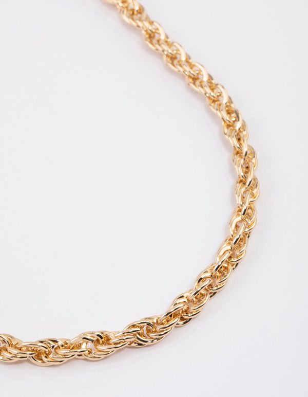 Gold Rope Twisted Chain Necklace Cheap